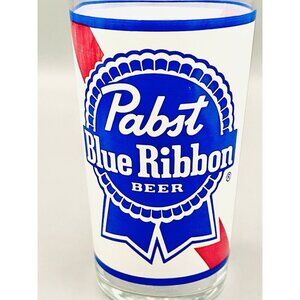 True Vintage Retro 1970s Pabst Blue Ribbon Beer Glass 5” Classic Logo EUC PBR